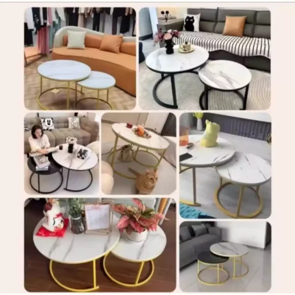 my-11134207-7ras9-mdpfvuptjw7307.webp Random 2 In 1 Flexible Coffee Round Tables Marble Texture Table Nordic for Living Room Furniture