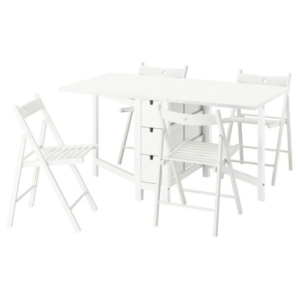 norden-froesvi-table-and-4-chairs-white-white__1328453_pe944792_s5-1.jpg Sleek White Dining Set