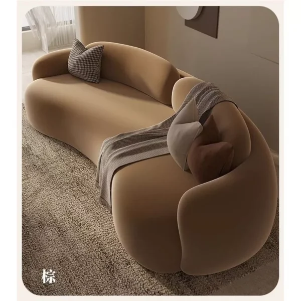 sg-11134201-820m0-mnv3tx58lpfq0a.webp Random French retro curved sofa for small spaces fabric hair salons rest areas reception rooms semi circular model