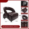Vintage LeatSpace Saving Accent Chair for Living Room Office Retro Leather Sofa with Wheels L44cm W40cm H48cm